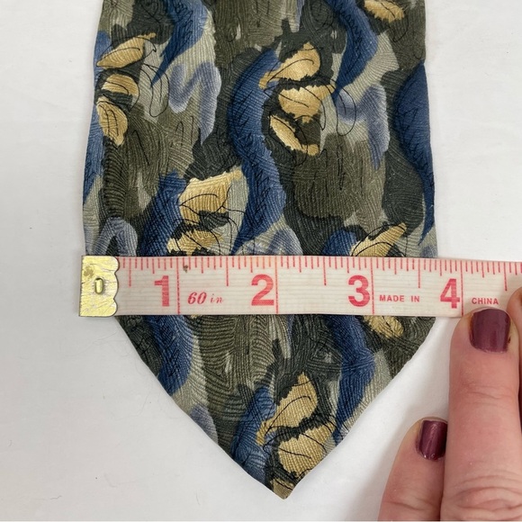 J.GARCIA Tie Banyan Trees II Fourteen collection silk blue green - Picture 6 of 9